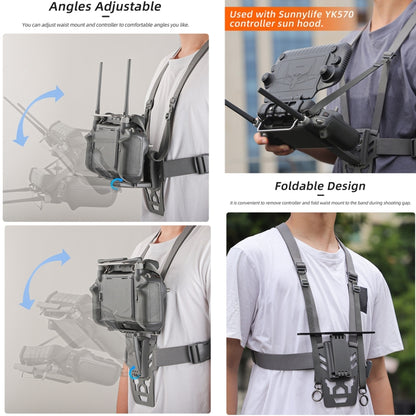 For DJI RC Plus Sunnylife Remote Control Waist Support Bracket Chest Strap (Grey) - free shipping - PMC Jewellery - Order now!