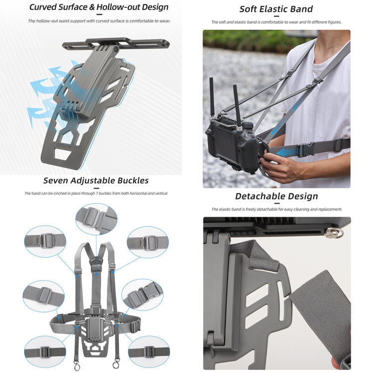 For DJI RC Plus Sunnylife Remote Control Waist Support Bracket Chest Strap (Grey) - free shipping - PMC Jewellery - Order now!