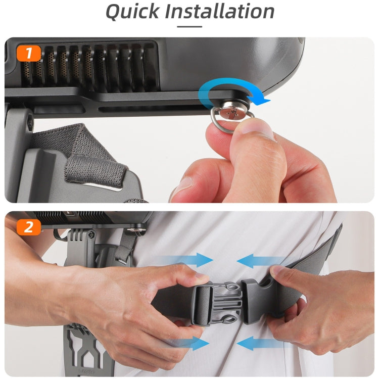 For DJI RC Plus Sunnylife Remote Control Waist Support Bracket Chest Strap (Grey) - free shipping - PMC Jewellery - Order now!
