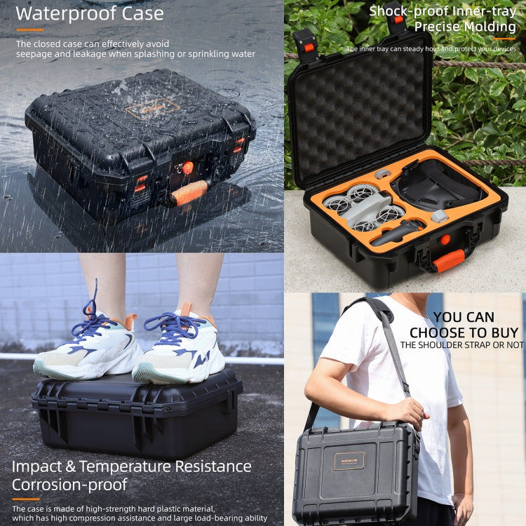 For DJI Neo Sunnylife Safety Carrying Case Large Capacity Water-resistant Shock-proof Hard Travel Case (Black)