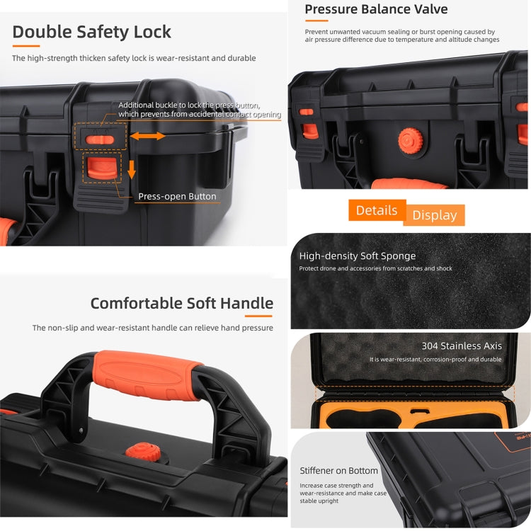 For DJI Neo Sunnylife Safety Carrying Case Large Capacity Water-resistant Shock-proof Hard Travel Case (Black)