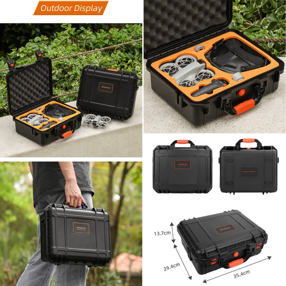 For DJI Neo Sunnylife Safety Carrying Case Large Capacity Water-resistant Shock-proof Hard Travel Case (Black)