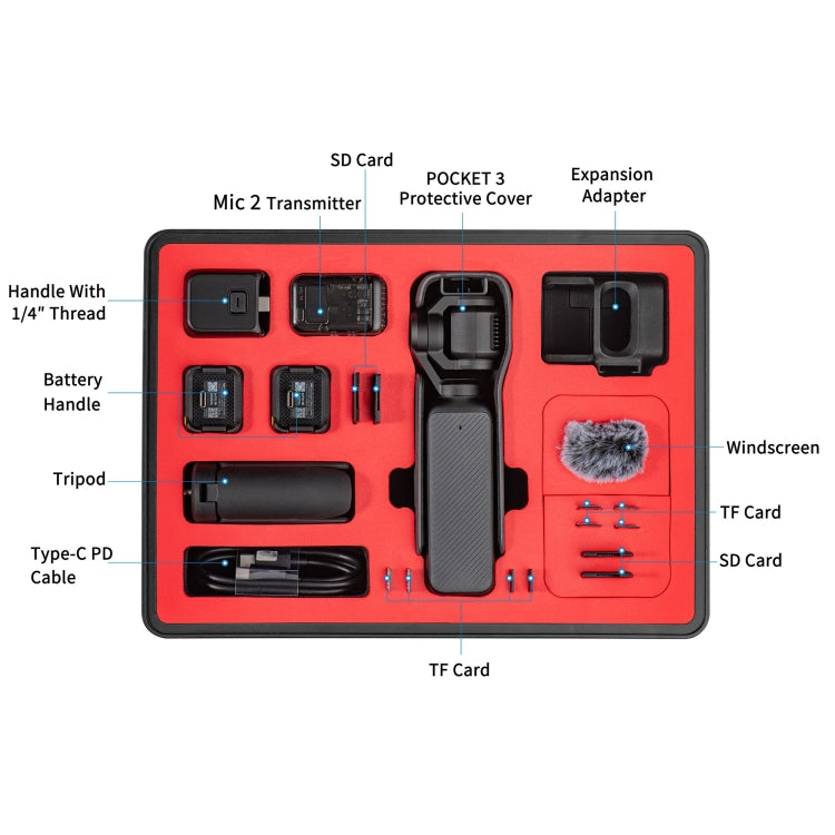 For DJI Osmo Pocket 3 STARTRC Waterproof PP Full Kit Suitcase Storage Box (Black) - Case & Bags by STARTRC | Online Shopping South Africa | PMC TechLife | Buy Now Pay Later Mobicred
