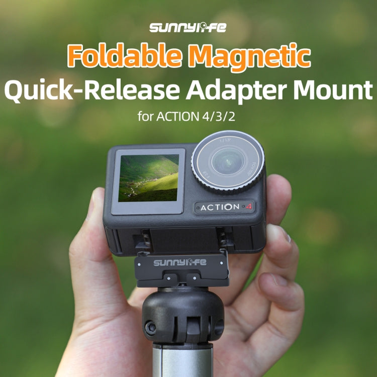 Sunnylife AD691 Magnetic Adapter Mount for DJI Action 2 / Osmo Action 3 / 4 (Black) -  by Sunnylife | Online Shopping South Africa | PMC TechLife | Buy Now Pay Later Mobicred