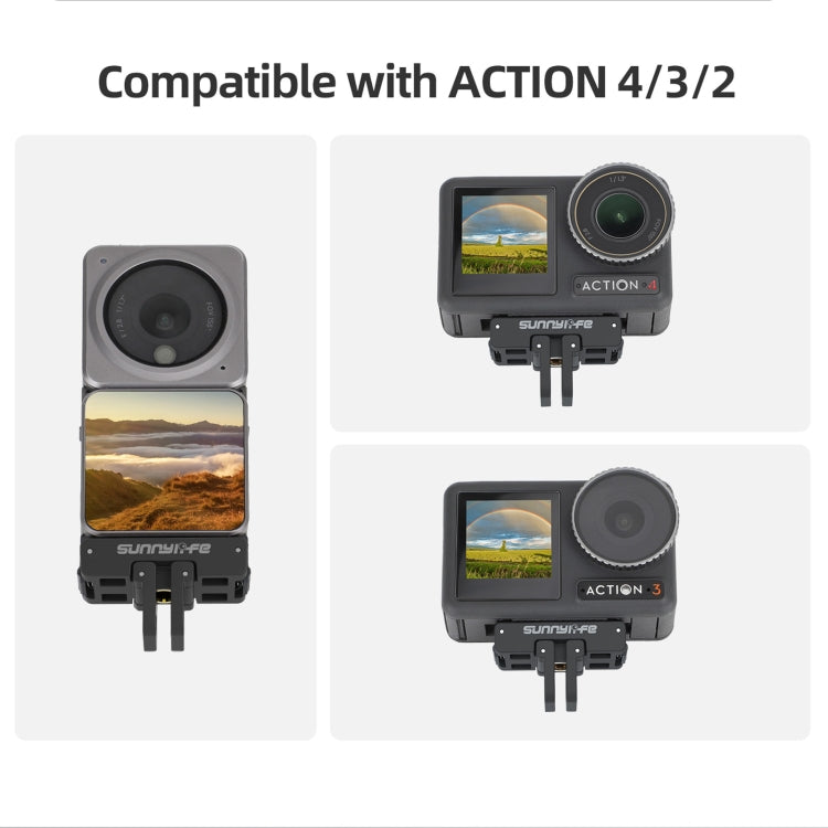 Sunnylife AD691 Magnetic Adapter Mount for DJI Action 2 / Osmo Action 3 / 4 (Black) -  by Sunnylife | Online Shopping South Africa | PMC TechLife | Buy Now Pay Later Mobicred