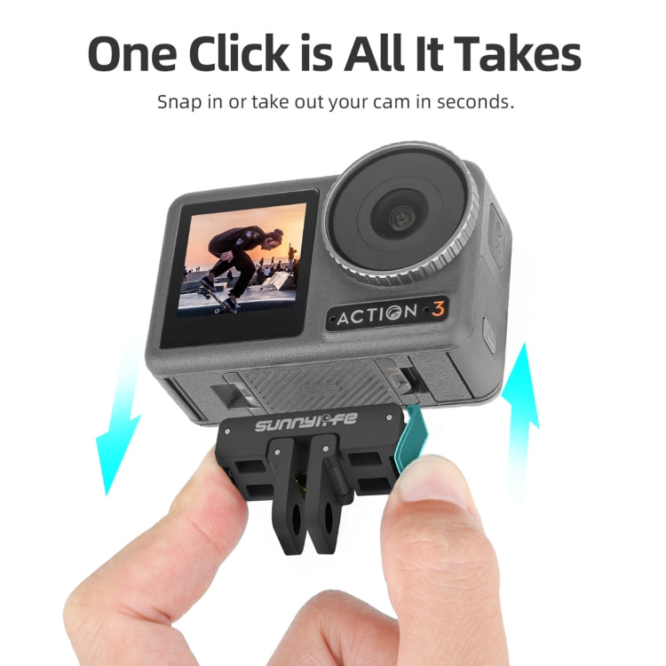 Sunnylife AD691 Magnetic Adapter Mount for DJI Action 2 / Osmo Action 3 / 4 (Black) -  by Sunnylife | Online Shopping South Africa | PMC TechLife | Buy Now Pay Later Mobicred