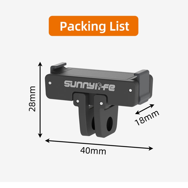 Sunnylife AD691 Magnetic Adapter Mount for DJI Action 2 / Osmo Action 3 / 4 (Black) -  by Sunnylife | Online Shopping South Africa | PMC TechLife | Buy Now Pay Later Mobicred