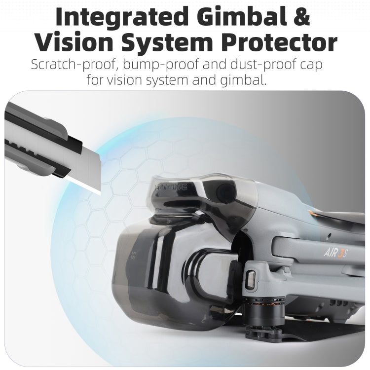 For DJI Air 3S Sunnylife Integrated Gimbal Cover Transparent Lens Cap Vision System Protector (Grey)