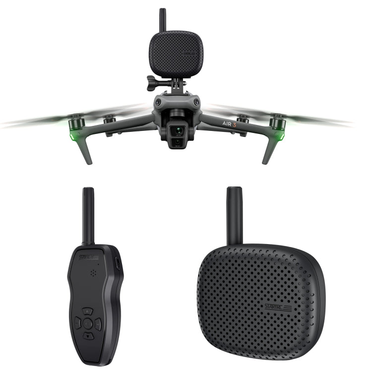 STARTRC Drone Megaphone Wireless Portable Speaker 3KM Control for DJI Mavic / Air / Mini Series (Black) - free shipping - PMC Jewellery - Order now!