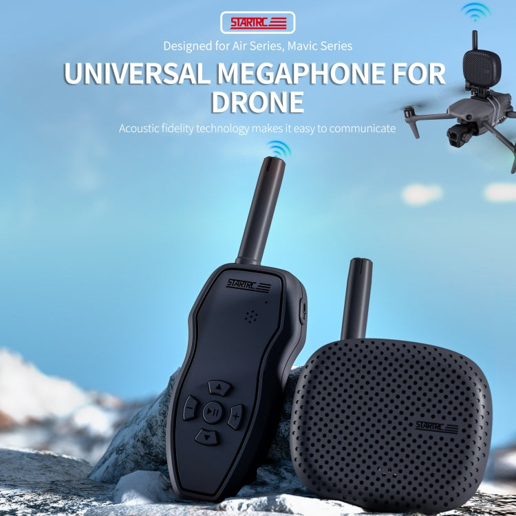 STARTRC Drone Megaphone Wireless Portable Speaker 3KM Control for DJI Mavic / Air / Mini Series (Black) - free shipping - PMC Jewellery - Order now!