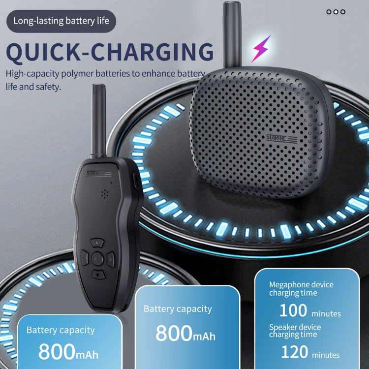 STARTRC Drone Megaphone Wireless Portable Speaker 3KM Control for DJI Mavic / Air / Mini Series (Black) - free shipping - PMC Jewellery - Order now!