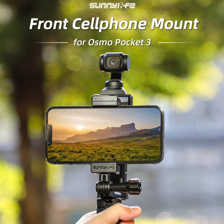For DJI OSMO Pocket 3 Sunnylife Front Phone Holder Mount Handheld Tripod Expansion Brackets (Black) - Mount & Holder by Sunnylife | Online Shopping South Africa | PMC Jewellery | Buy Now Pay Later Mobicred