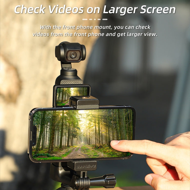 For DJI OSMO Pocket 3 Sunnylife Front Phone Holder Mount Handheld Tripod Expansion Brackets (Black) - Mount & Holder by Sunnylife | Online Shopping South Africa | PMC Jewellery | Buy Now Pay Later Mobicred