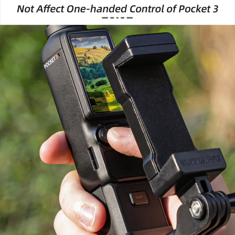 For DJI OSMO Pocket 3 Sunnylife Front Phone Holder Mount Handheld Tripod Expansion Brackets (Black) - Mount & Holder by Sunnylife | Online Shopping South Africa | PMC Jewellery | Buy Now Pay Later Mobicred
