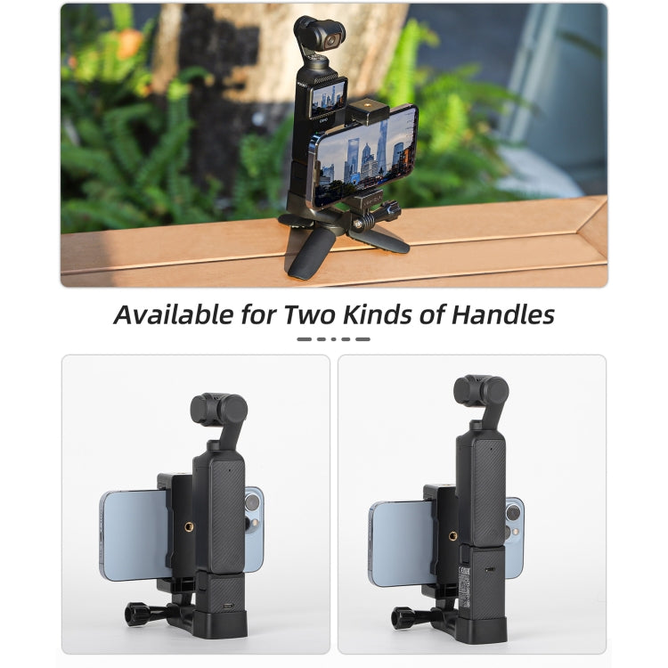 For DJI OSMO Pocket 3 Sunnylife Front Phone Holder Mount Handheld Tripod Expansion Brackets (Black) - Mount & Holder by Sunnylife | Online Shopping South Africa | PMC Jewellery | Buy Now Pay Later Mobicred
