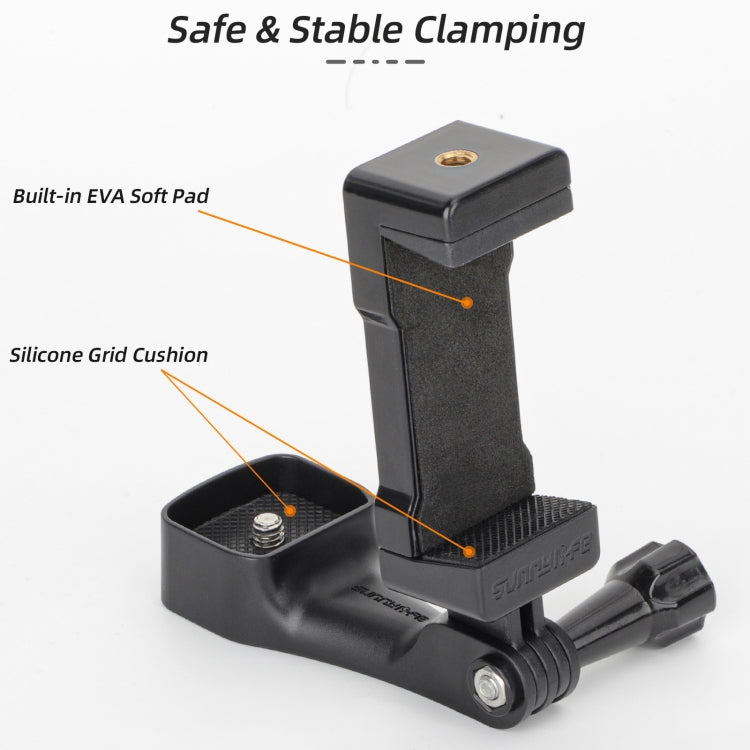 For DJI OSMO Pocket 3 Sunnylife Front Phone Holder Mount Handheld Tripod Expansion Brackets (Black) - Mount & Holder by Sunnylife | Online Shopping South Africa | PMC Jewellery | Buy Now Pay Later Mobicred