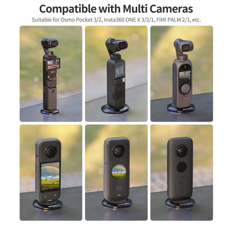 Sunnylife Universal Metal Magnetic Base 1/4 inch Adapter Aluminium Alloy Pivot Stand Base (Black) - Mount & Holder by Sunnylife | Online Shopping South Africa | PMC TechLife | Buy Now Pay Later Mobicred