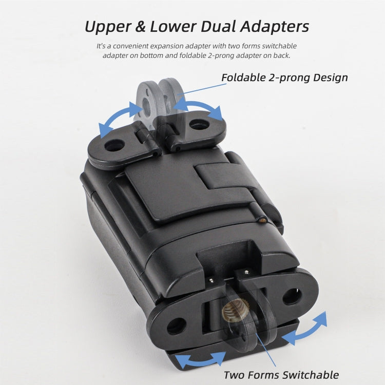 For DJI OSMO Pocket 3 Sunnylife Expansion Adapter Foldable Dual Hooks Adapter Protective Case Bracket (Black) - free shipping - PMC Jewellery - Order now!