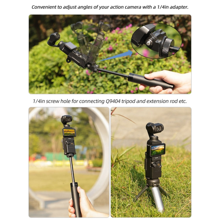 For DJI OSMO Pocket 3 Sunnylife Expansion Adapter Foldable Dual Hooks Adapter Protective Case Bracket (Black) - free shipping - PMC Jewellery - Order now!