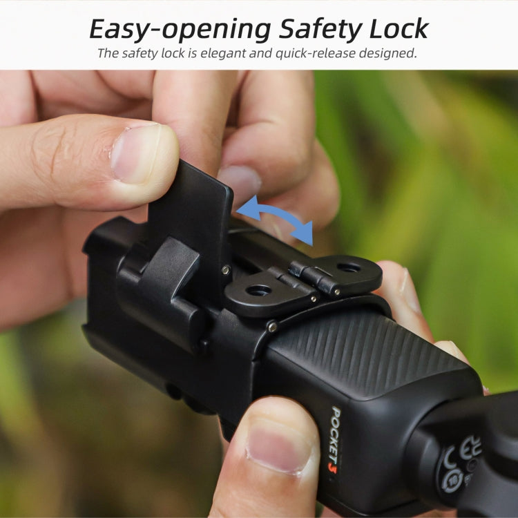 For DJI OSMO Pocket 3 Sunnylife Expansion Adapter Foldable Dual Hooks Adapter Protective Case Bracket (Black) - free shipping - PMC Jewellery - Order now!