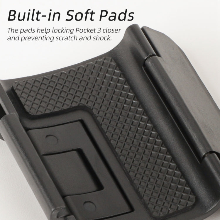 For DJI OSMO Pocket 3 Sunnylife Expansion Adapter Foldable Dual Hooks Adapter Protective Case Bracket (Black) - free shipping - PMC Jewellery - Order now!
