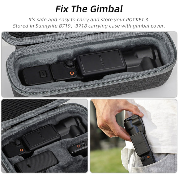 For DJI OSMO Pocket 3 Sunnylife Integrated Gimbal Cover Camera Protector (Black)