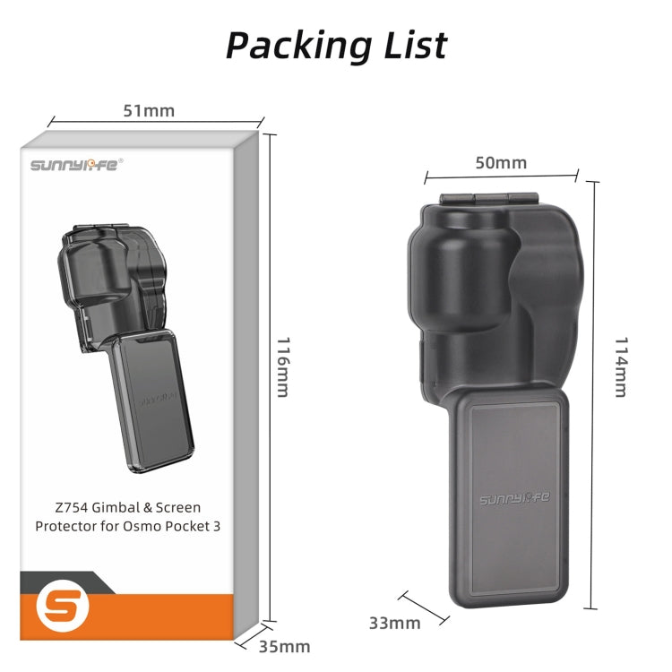 For DJI OSMO Pocket 3 Sunnylife Integrated Gimbal Cover Camera Protector (Black) - Mount & Holder by Sunnylife | Online Shopping South Africa | PMC Jewellery | Buy Now Pay Later Mobicred