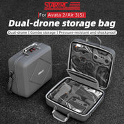 For DJI Air 3 / Air 3S / Avata 2 STARTRC Dual-Drone Shoulder Storage Bag PU Handbag (Grey)