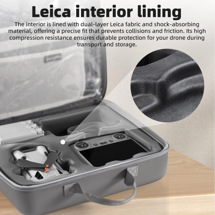 For DJI Air 3 / Air 3S / Mini 4 Pro STARTRC Dual-Drone Shoulder Storage Bag PU Handbag (Grey) - free shipping - PMC Jewellery - Order now!