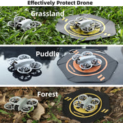 Sunnylife Drone Landing Pad 35cm Fast-Fold Double-Sided Leather Water-resistant Helipad for DJI Neo / Avata 1 / 2 / Mini Series (Yellow+Orange)