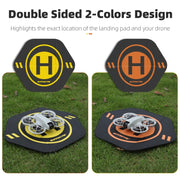 Sunnylife Drone Landing Pad 35cm Fast-Fold Double-Sided Leather Water-resistant Helipad for DJI Neo / Avata 1 / 2 / Mini Series (Yellow+Orange)