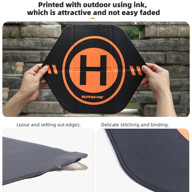 Sunnylife Drone Landing Pad 35cm Fast-Fold Double-Sided Leather Water-resistant Helipad for DJI Neo / Avata 1 / 2 / Mini Series (Yellow+Orange)