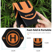 Sunnylife Drone Landing Pad 35cm Fast-Fold Double-Sided Leather Water-resistant Helipad for DJI Neo / Avata 1 / 2 / Mini Series (Yellow+Orange)