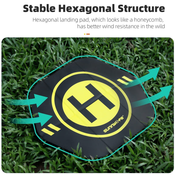 Sunnylife Drone Landing Pad 35cm Fast-Fold Double-Sided Leather Water-resistant Helipad for DJI Neo / Avata 1 / 2 / Mini Series (Yellow+Orange)