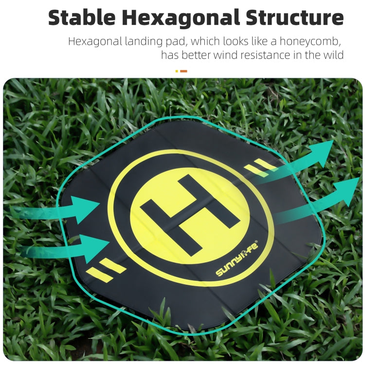 Sunnylife Drone Landing Pad 35cm Fast-Fold Double-Sided Leather Water-resistant Helipad for DJI Neo / Avata 1 / 2 / Mini Series (Yellow+Orange)