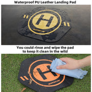 Sunnylife Drone Landing Pad 35cm Fast-Fold Double-Sided Leather Water-resistant Helipad for DJI Neo / Avata 1 / 2 / Mini Series (Yellow+Orange)