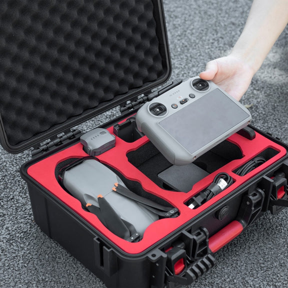 For DJI Air 3S STARTRC Water-resistant ABS Suitcase Storage Box (Black)