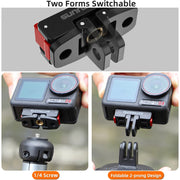 For DJI Osmo 360 / Action 5 Pro / 4 / 3 Sunnylife Foldable Magnetic Quick Release Mount Action Camera Selfie Stick Tripod Adapter Cam Stand (Black)
