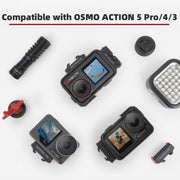 For DJI Osmo Action 5 Pro / 4 / 3 Sunnylife Magnetic Quick-Release Cold Shoe Adapter Action Camera Fill Light Microphone Adapter (Black)
