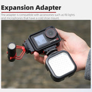 For DJI Osmo Action 5 Pro / 4 / 3 Sunnylife Magnetic Quick-Release Cold Shoe Adapter Action Camera Fill Light Microphone Adapter (Black)