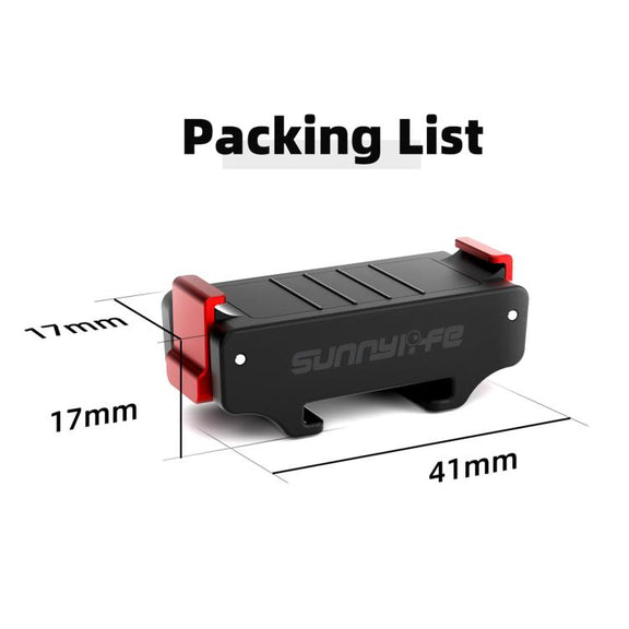For DJI Osmo Action 5 Pro / 4 / 3 Sunnylife Magnetic Quick-Release Cold Shoe Adapter Action Camera Fill Light Microphone Adapter (Black)