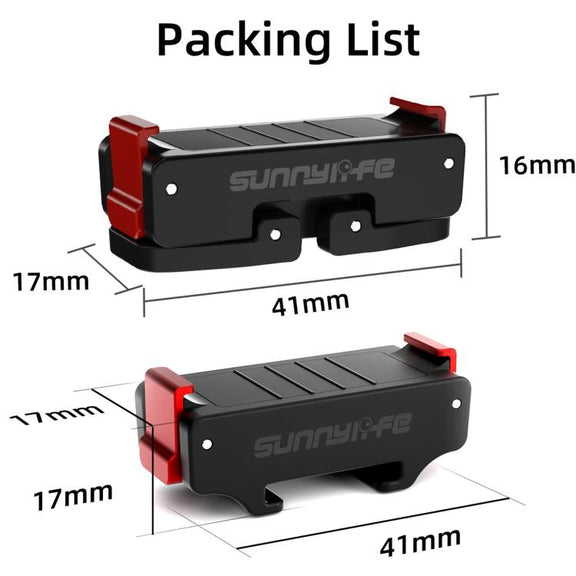 For DJI Osmo Action 5 Pro / 4 / 3 Sunnylife Foldable Magnetic Quick Release Mount + Magnetic Cold Shoe Adapter (Black)
