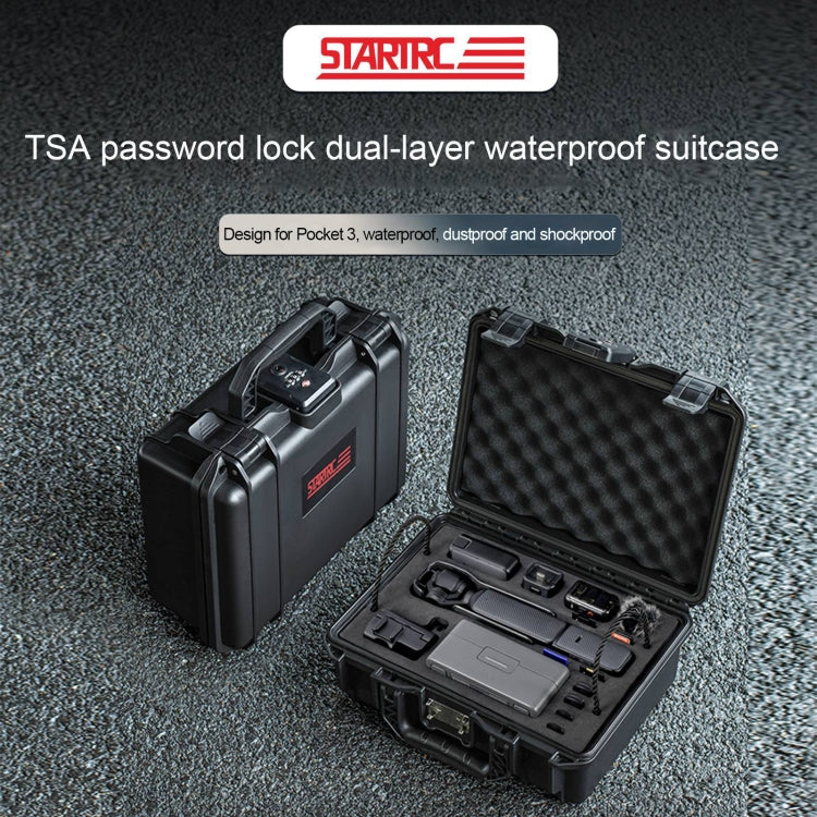 For DJI Osmo Pocket 3 STARTRC TSA Combination Lock Water-resistant EVA ABS Dual-layer Suitcase Storage Box (Black)