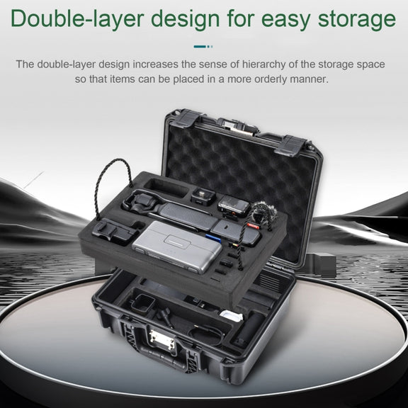 For DJI Osmo Pocket 3 STARTRC TSA Combination Lock Water-resistant EVA ABS Dual-layer Suitcase Storage Box (Black)