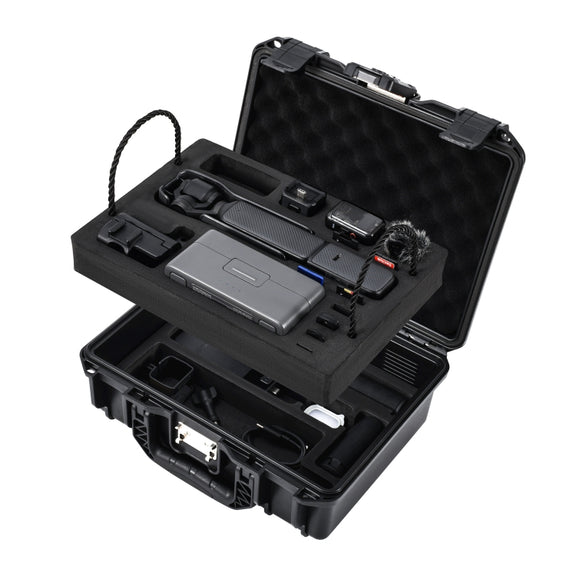 For DJI Osmo Pocket 3 STARTRC TSA Combination Lock Water-resistant EVA ABS Dual-layer Suitcase Storage Box (Black)
