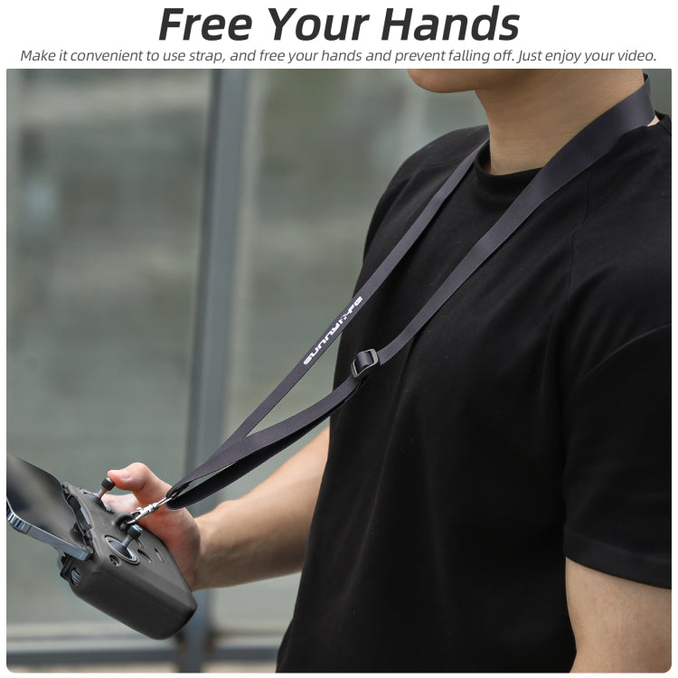 For DJI Neo / Mini 4 Pro / RC-N3 / RC-N2 / RC-N1 Sunnylife Controller Protective Cover Silicone Case with Neck Strap (Black)