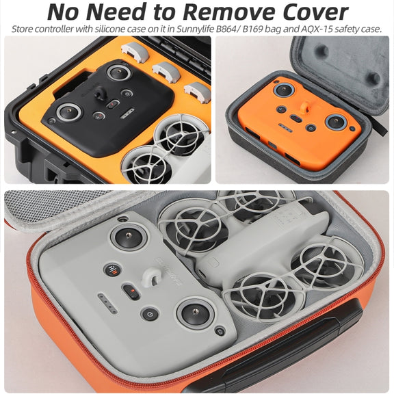 For DJI Neo / Mini 4 Pro / RC-N3 / RC-N2 / RC-N1 Sunnylife Controller Protective Cover Silicone Case with Neck Strap (Grey)