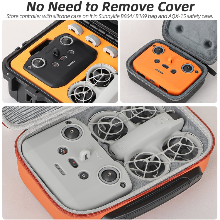 For DJI Neo / Mini 4 Pro / RC-N3 / RC-N2 / RC-N1 Sunnylife Controller Protective Cover Silicone Case with Neck Strap (Grey)