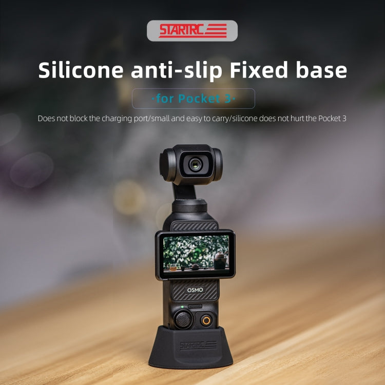 For DJI Osmo Pocket 3 STARTRC Silicone Desktop Base Bracket (Black) - Mount & Holder by STARTRC | Online Shopping South Africa | PMC TechLife | Buy Now Pay Later Mobicred