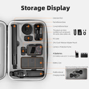 For DJI Osmo Action 5 Pro / 4 / 3 Sunnylife Portable Carrying Case Adventure Combo Bag (Black)